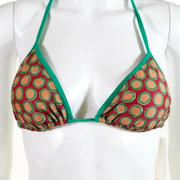 0039 Italy Red Green Polka Dot Bikini 2 piece new - Picture 2 of 7